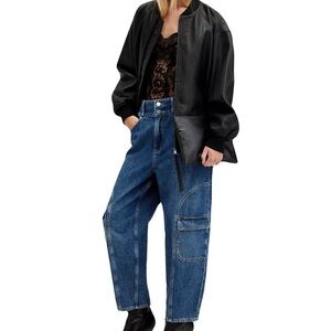 All Saints Hailey Mae Tapered Jeans in Mid Indigo women’s 10